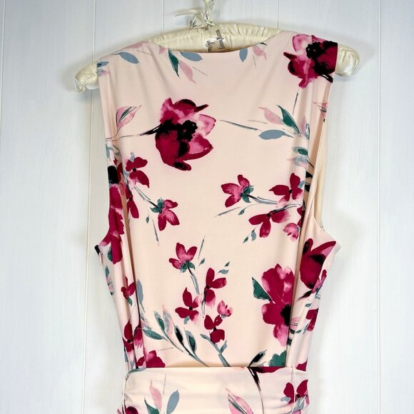 Lauren Ralph Lauren Women's Carana Floral Dress Size 16‎ Faux Wrap Feminine Pink - Picture 7 of 15